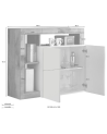 Credenza HAMBURG – Bianco laccato lucido / Rovere Cadiz