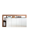 Aparador HAMBURG – Blanco lacado brillo / Madera Mercurio