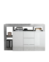 Credenza HAMBURG – Bianco laccato lucido / Cemento