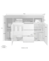 Credenza HAMBURG – Bianco laccato lucido / Cemento