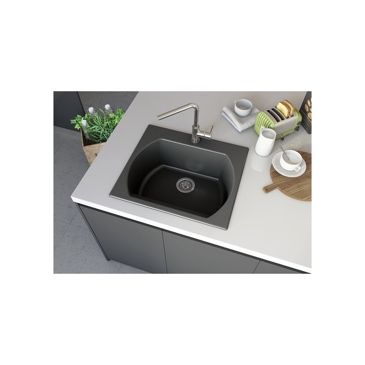 Evier simple Americano I 635 x 559 x 221mm Anthracite