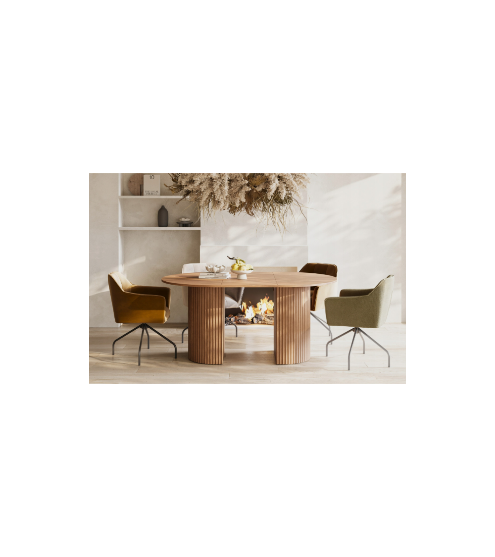 Mesa de comedor extensible CAVO – 120/220 cm – Nogal Lincoln