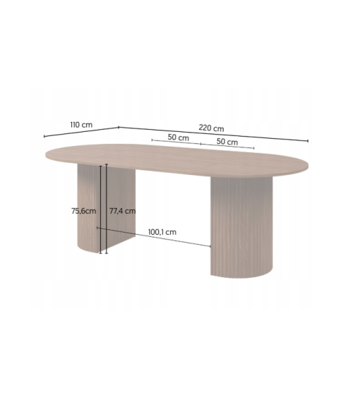 Mesa de jantar extensível CAVO – 120/220 cm – Nogueira Lincoln