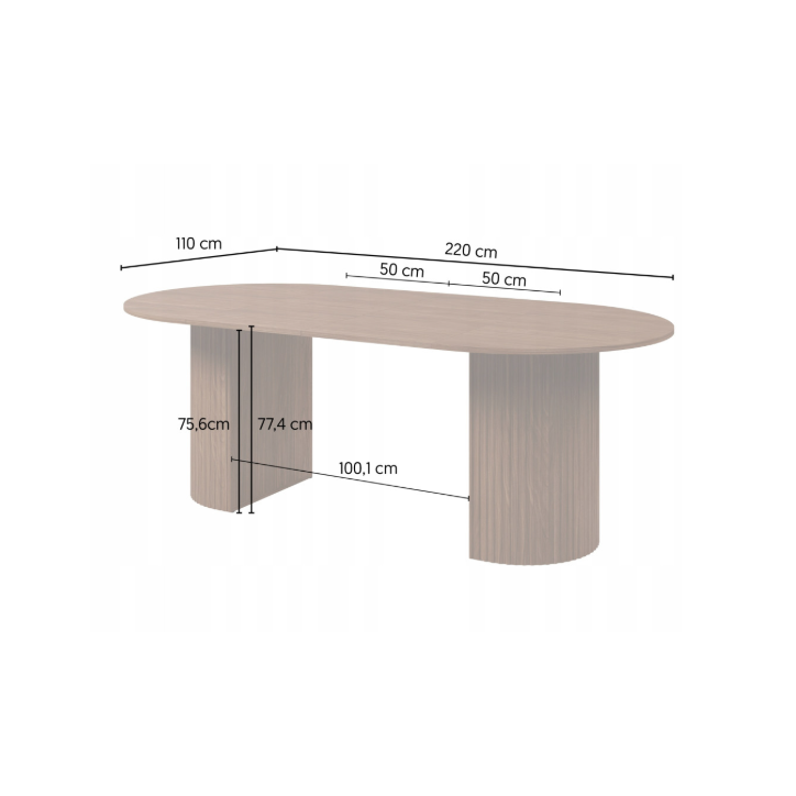 Table à manger CAVO extensible – 120/220 cm – Noyer Lincoln