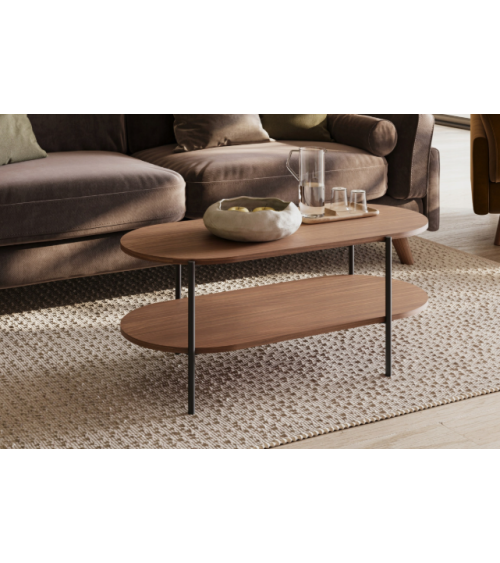 Table basse CAVO – 110 cm – Noyer Lincoln
