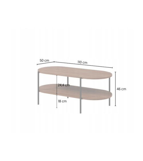 Table basse CAVO – 110 cm – Noyer Lincoln