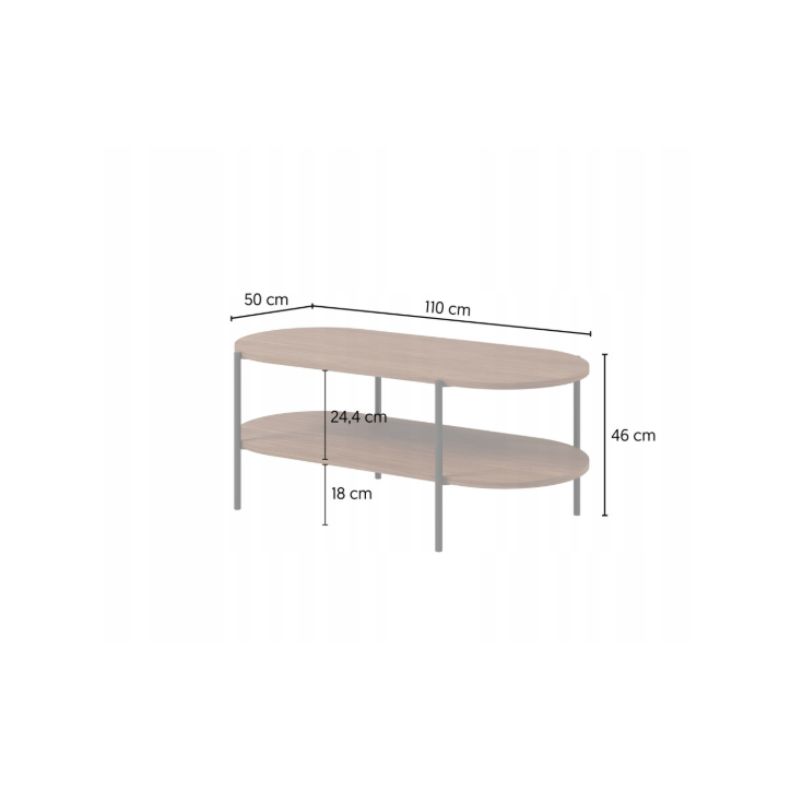 Tavolino da salotto CAVO – 110 cm – Noce Lincoln