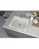 Evier simple Americano II 635 x 559 x 221mm BLANC