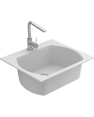 Evier simple Americano II 635 x 559 x 221mm BLANC