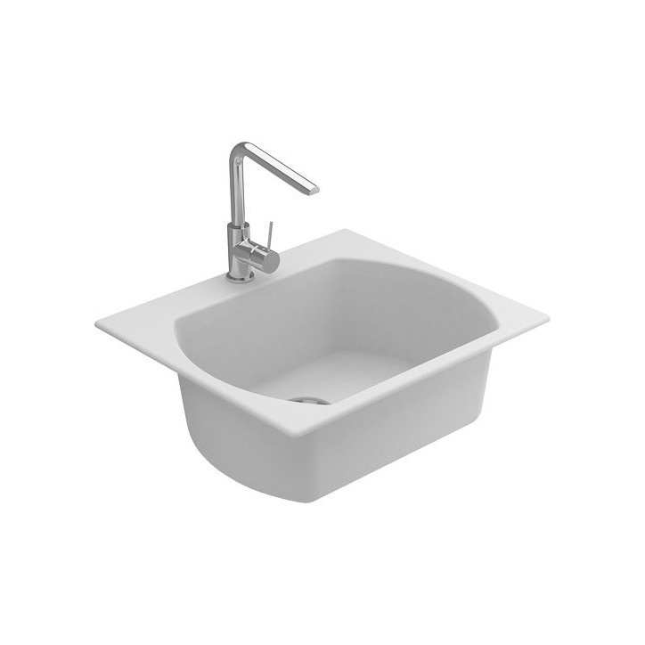 Evier simple Americano II 635 x 559 x 221mm BLANC