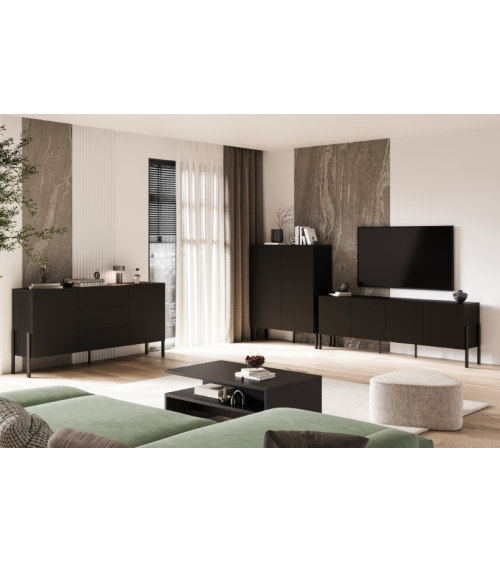 Composizione mobile TV HALLE - Colore Nero