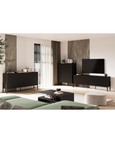 Conjunto de móvel TV HALLE - Cor Preto