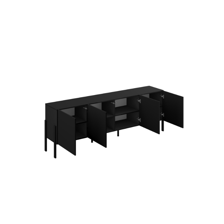 Ensemble meuble TV HALLE - Couleur Noir