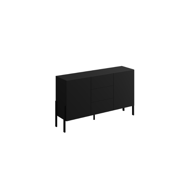 Ensemble meuble TV HALLE - Couleur Noir