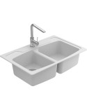 Evier double Ligia I  838 x 559 x 230mm BLANC