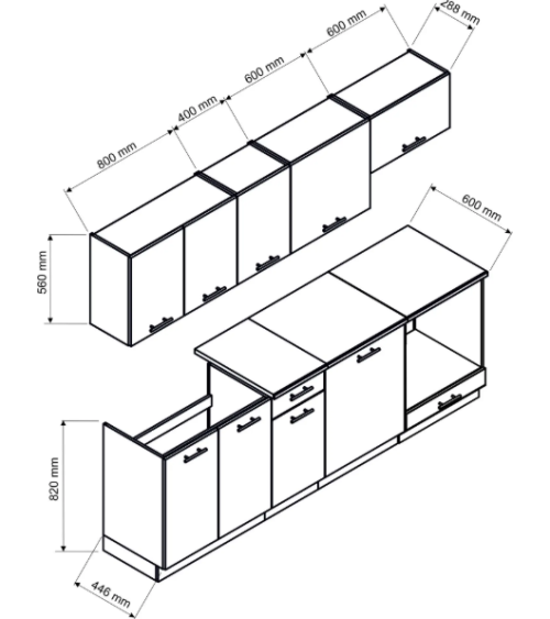 Ensemble Cuisine CLARA CLASSIC LINE 210 cm