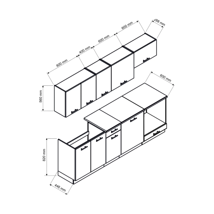 Set da cucina CLARA CLASSIC LINE 240 cm