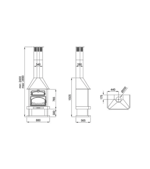 Poêle à bois en fonte côtés en verre 14 kW MARACAY fabrication européenne sur notre boutique en ligne