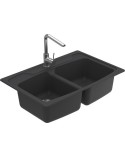 Evier double Ligia II 838 x 559 x 230mm Anthracite