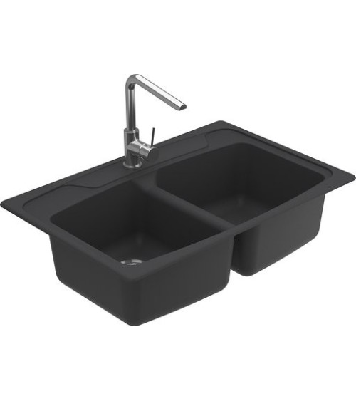 Evier double Ligia II 838 x 559 x 230mm Anthracite