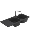 Evier double Molina II avec égouttoir 1160x 500 x 210mm Anthracite