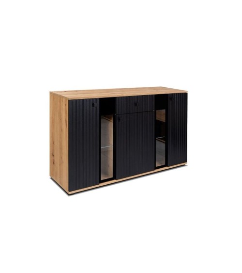 Buffet CALI 140 cm chêne et noir