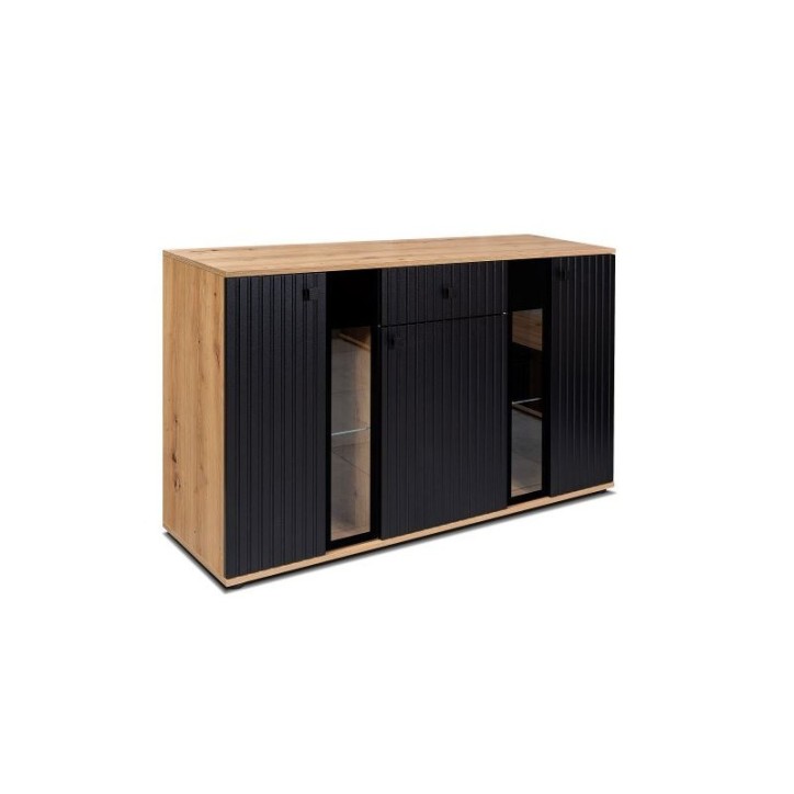 Buffet CALI 140 cm chêne et noir