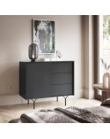 BUFFET 1 PORTE 3 TIROIRS RAVEN 4 anthracite 97 cm