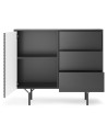 BUFFET 1 PORTE 3 TIROIRS RAVEN 4 anthracite 97 cm
