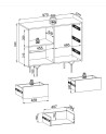 BUFFET 1 PORTE 3 TIROIRS RAVEN 4 anthracite 97 cm