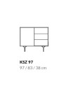 BUFFET 1 PORTE 3 TIROIRS RAVEN 4 anthracite 97 cm