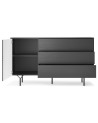 BUFFET LONG  144 cm 1 PORTE 3 TIROIRS anthracite mat - RAVEN 2