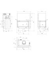 Insert cheminées à bois NADINE BS porte guillotine 2 côtés vitrés, version Gauche 14 kW