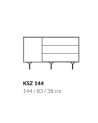 BUFFET LONG  144 cm 1 PORTE 3 TIROIRS anthracite mat - RAVEN 2