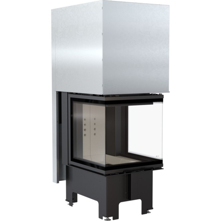 Insert cheminées à bois NOLWENN 3 côtés vitrés, porte guillotine 11  kW