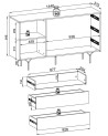 BUFFET LONG  144 cm 1 PORTE 3 TIROIRS anthracite mat - RAVEN 2
