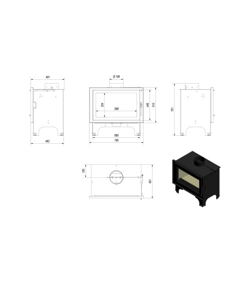 Insert cheminée BASIA 15