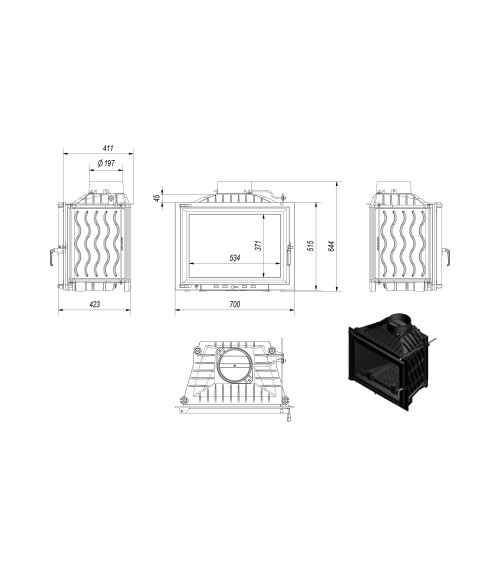 Insert cheminée ERYK 12 700