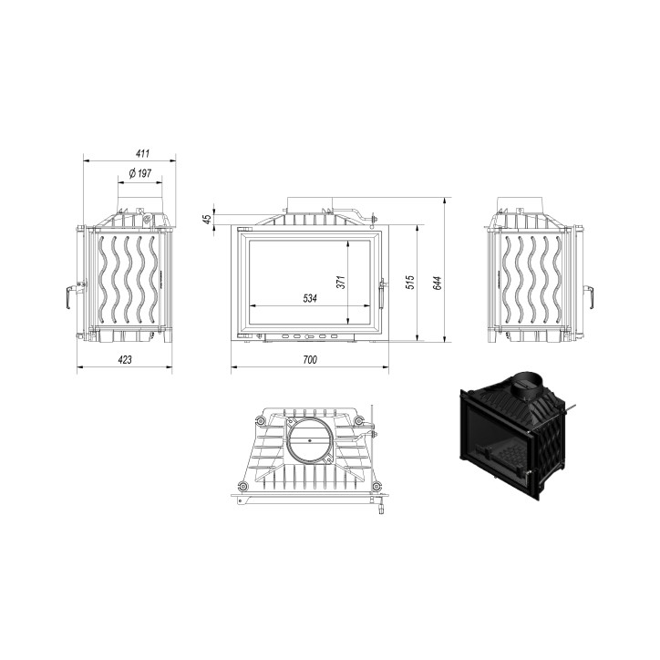 Insert cheminée ERYK 12 700