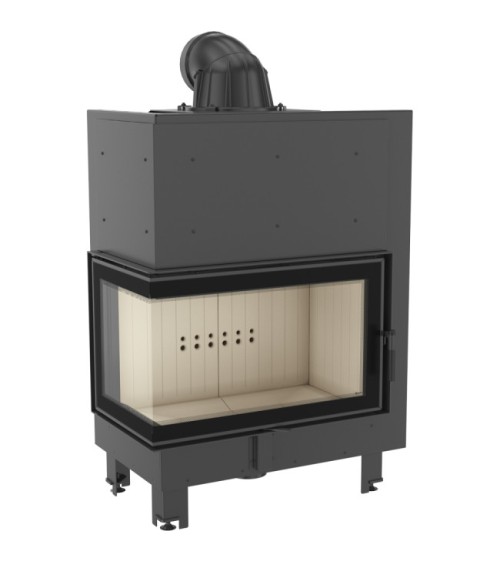 Insert cheminée MBO 15 BS vitre à gauche + 4 bouches recuperateur