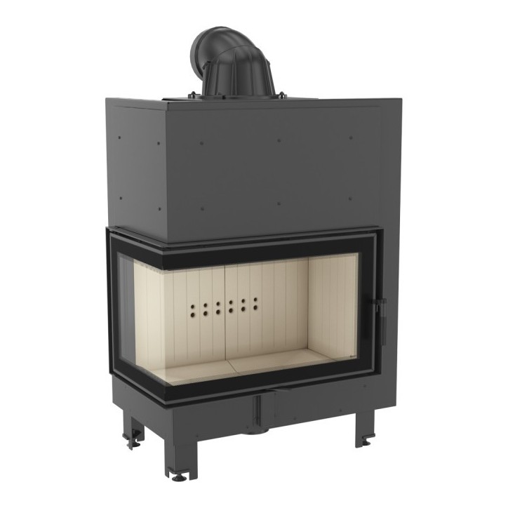 Insert cheminée MBO 15 BS vitre à gauche + 4 bouches recuperateur