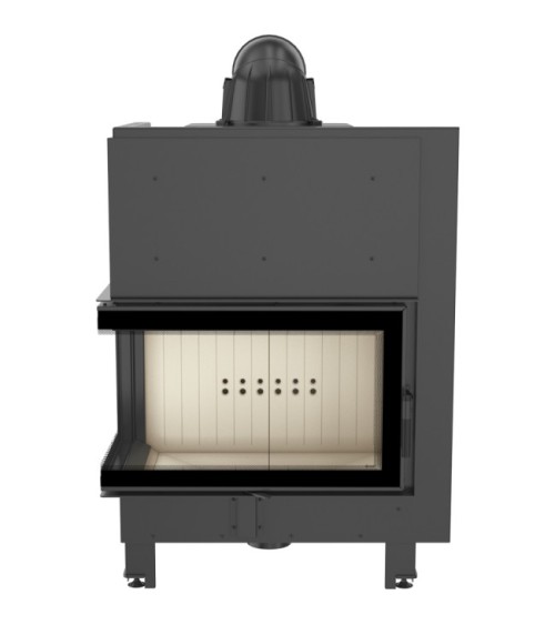 Insert cheminée MBO 15 BS vitre à gauche + 4 bouches recuperateur