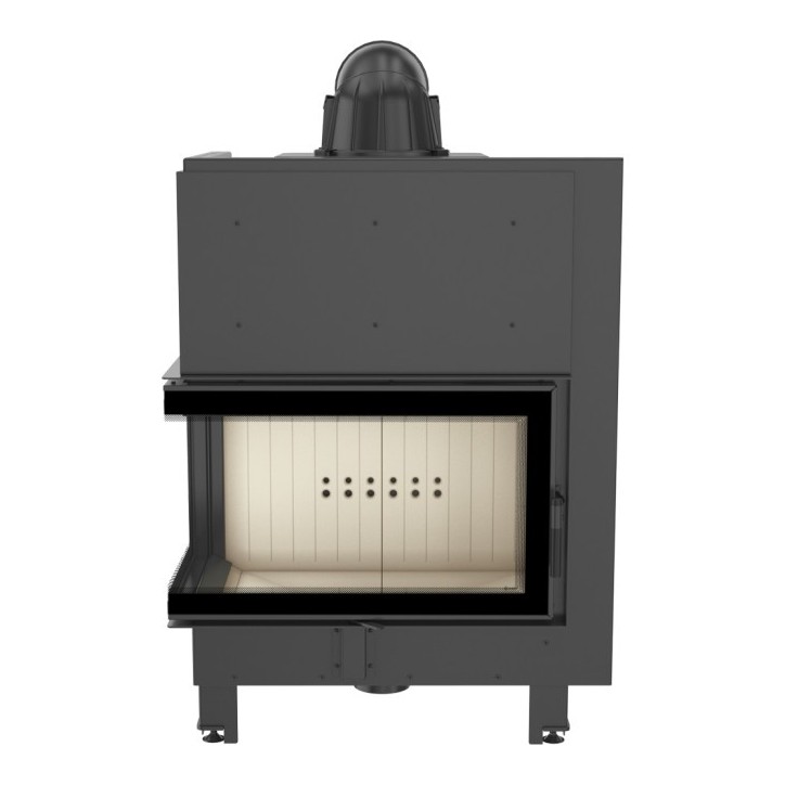 Insert cheminée MBO 15 BS vitre à gauche + 4 bouches recuperateur