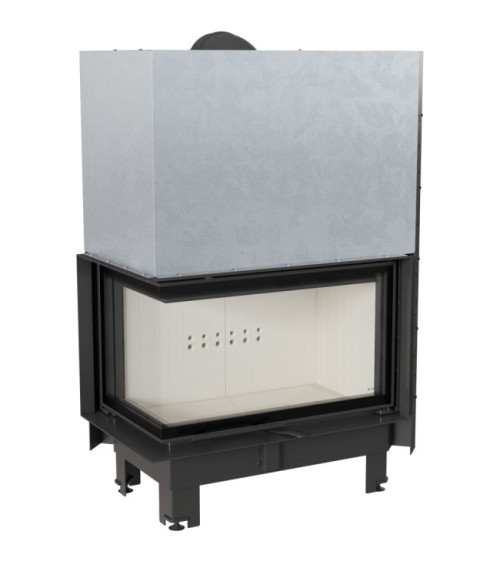 Insert cheminée MBO 15  BS vitre à gauche ouverture relevable + 4 bouches recuperateur