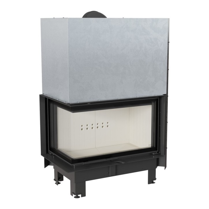 Insert cheminée MBO 15  BS vitre à gauche ouverture relevable + 4 bouches recuperateur