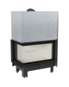 Insert cheminée MBO 15  BS vitre à gauche ouverture relevable + 4 bouches recuperateur