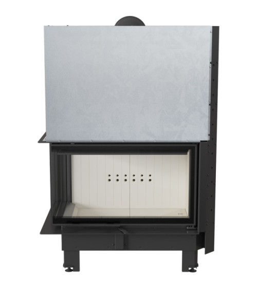 Insert cheminée MBO 15  BS vitre à gauche ouverture relevable + 4 bouches recuperateur