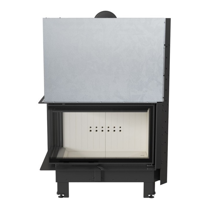 Insert cheminée MBO 15  BS vitre à gauche ouverture relevable + 4 bouches recuperateur