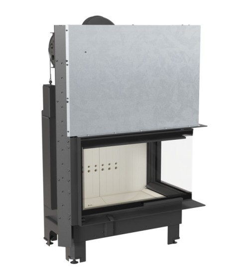 Insert cheminée MBO 15  BS vitre à droite ouverture relevable + 4 bouches recuperateur