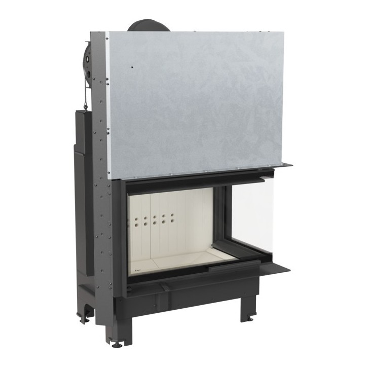 Insert cheminée MBO 15  BS vitre à droite ouverture relevable + 4 bouches recuperateur